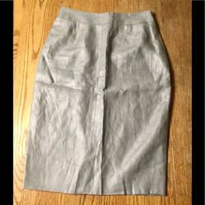 Longchamp Gray Linen Pencil Skirt